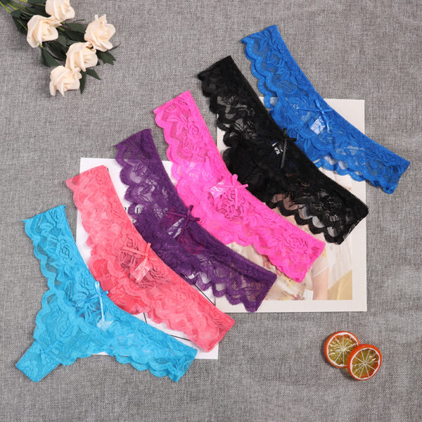 Adjusted  Cozy Lace Briefs G Thongs Underwear Lingerie For Women - Image 2